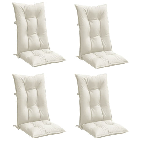 Vidaxx coussins de chaise 4 pcs dossier haut 120x50x7 cm tissu mélangé crème
