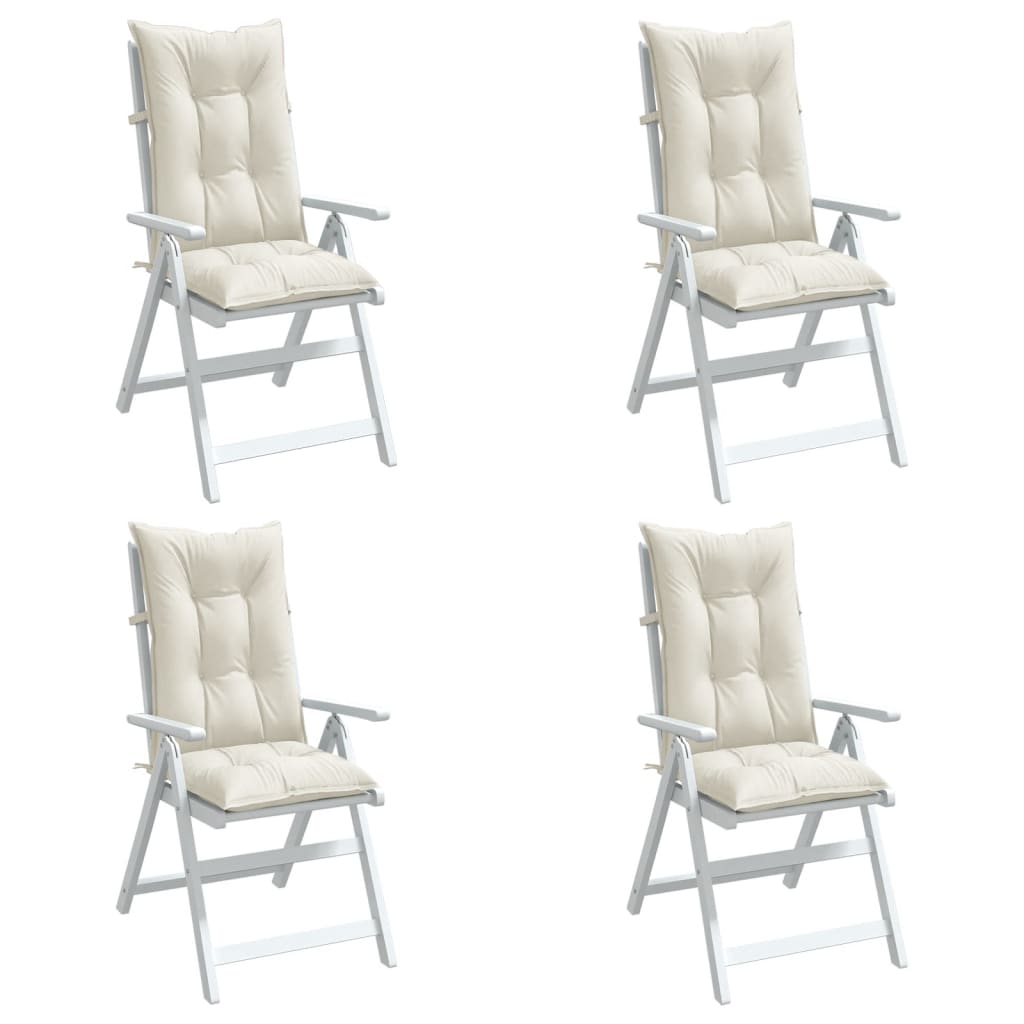 Vidaxx coussins de chaise 4 pcs dossier haut 120x50x7 cm tissu mélangé crème