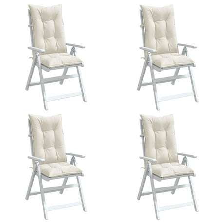 Vidaxx coussins de chaise 4 pcs dossier haut 120x50x7 cm tissu mélangé crème