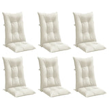 VidaXL coussins de chaise 6 pcs dossier haut 120x50x7 cm tissu mélangé crème