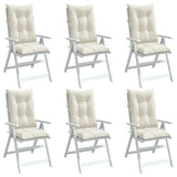 VidaXL coussins de chaise 6 pcs dossier haut 120x50x7 cm tissu mélangé crème
