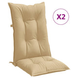 Vidaxx coussins de chaise 2 pcs dossier haut 120x50x7 cm tissu mélangé beige