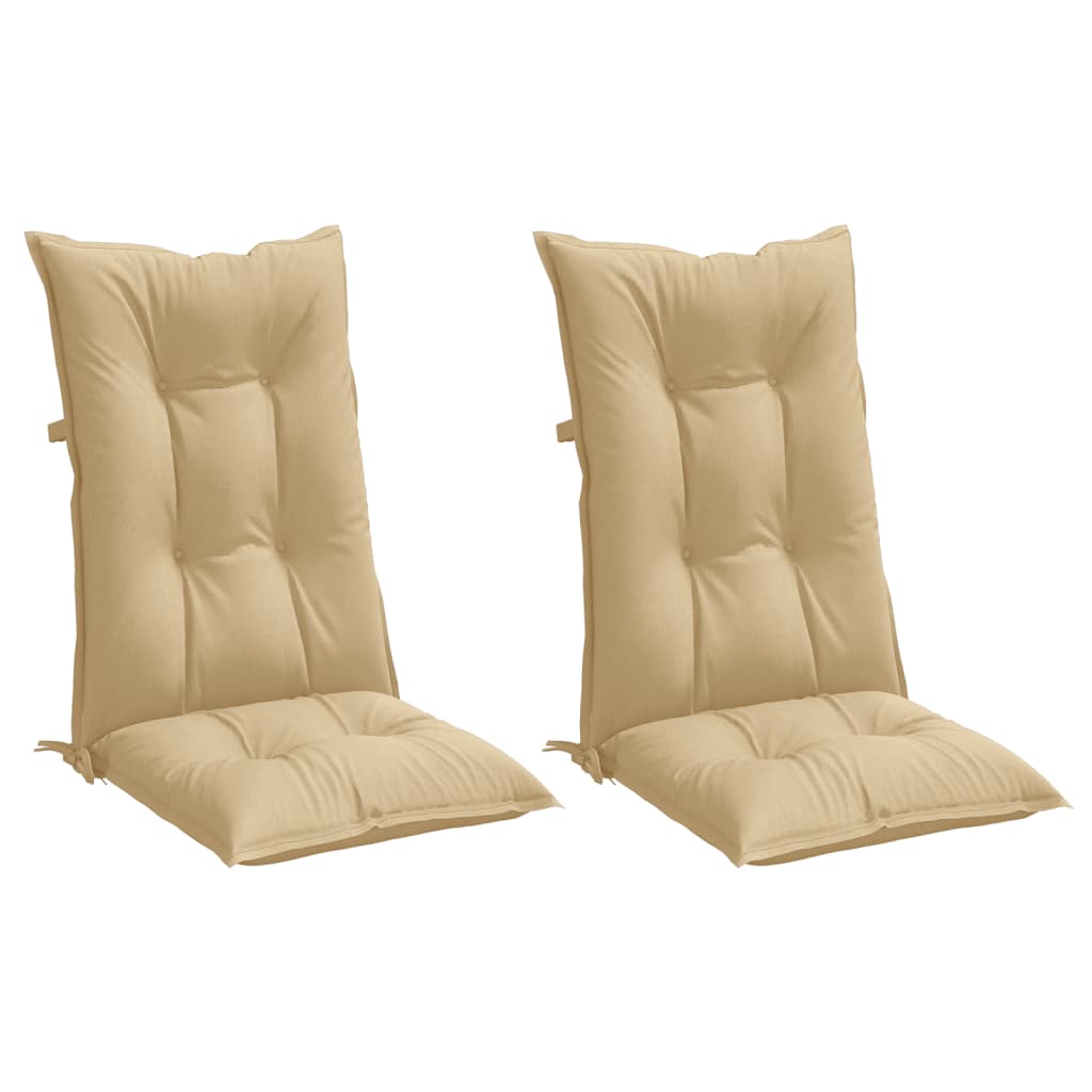 Vidaxx coussins de chaise 2 pcs dossier haut 120x50x7 cm tissu mélangé beige