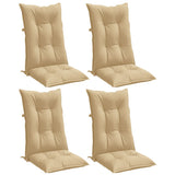 Vidaxx coussins de chaise 4 pcs dossier haut 120x50x7 cm tissu mélangé beige