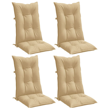 Vidaxx coussins de chaise 4 pcs dossier haut 120x50x7 cm tissu mélangé beige
