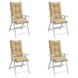 Vidaxx coussins de chaise 4 pcs dossier haut 120x50x7 cm tissu mélangé beige