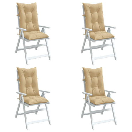 Vidaxx coussins de chaise 4 pcs dossier haut 120x50x7 cm tissu mélangé beige