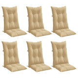 Vidaxx coussins de chaise 6 pcs dossier haut 120x50x7 cm tissu mélangé beige