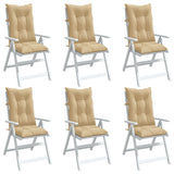 Vidaxx coussins de chaise 6 pcs dossier haut 120x50x7 cm tissu mélangé beige