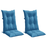 Vidaxx coussins de chaise 2 pcs dossier haut 120x50x7 cm tissu mélangé bleu