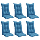 Vidaxx coussins de chaise 6 pcs dossier haut 120x50x7 cm tissu mélangé bleu