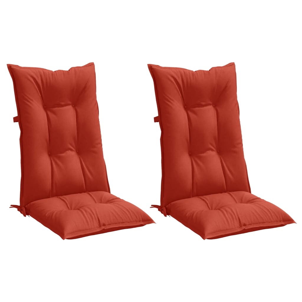 Vidaxx coussins de chaise 2 pcs dossier haut 120x50x7 cm tissu mélangé rouge
