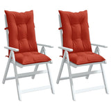 Vidaxx coussins de chaise 2 pcs dossier haut 120x50x7 cm tissu mélangé rouge