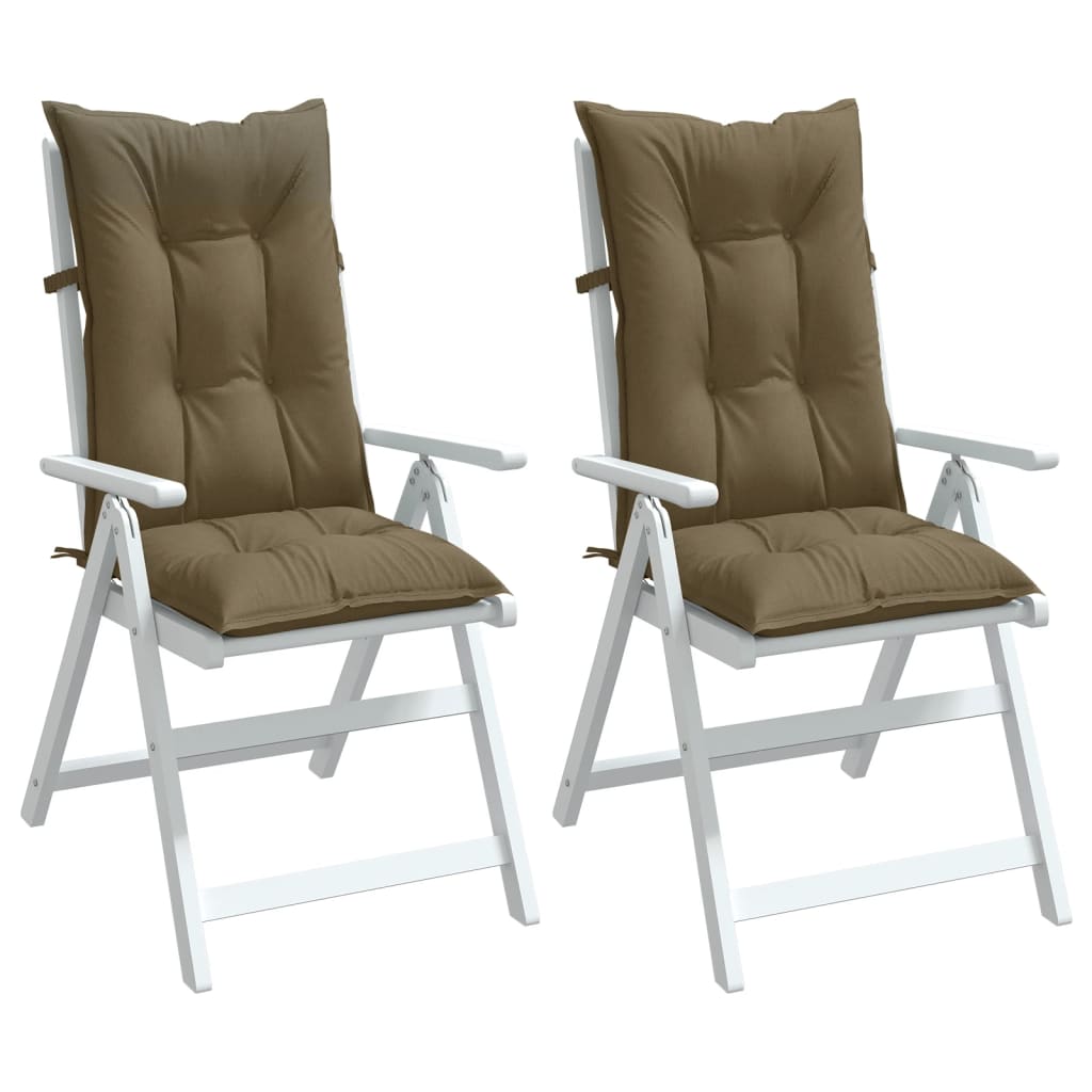 Vidaxx coussins de chaise 2 pcs dossier haut 120x50x7 cm tissu taupe chiné