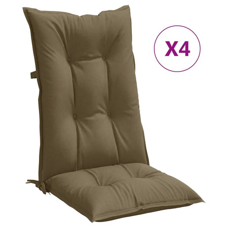 Vidaxx coussins de chaise 4 pcs dossier haut 120x50x7 cm tissu mélange taupe