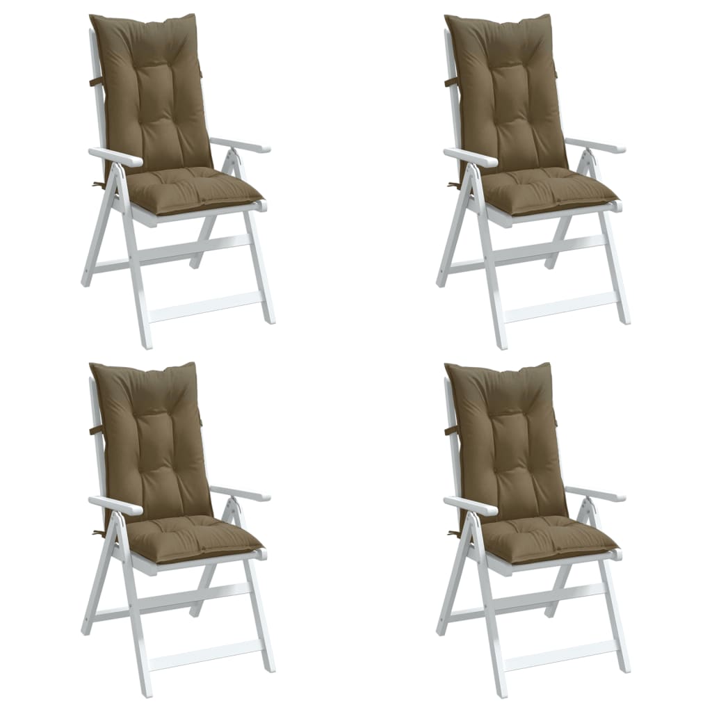 Vidaxx coussins de chaise 4 pcs dossier haut 120x50x7 cm tissu mélange taupe