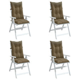 Vidaxx coussins de chaise 4 pcs dossier haut 120x50x7 cm tissu mélange taupe