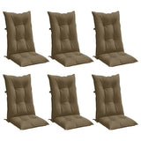Vidaxx coussins de chaise 6 pcs dossier haut 120x50x7 cm tissu mélange taupe