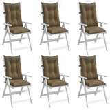 Vidaxx coussins de chaise 6 pcs dossier haut 120x50x7 cm tissu mélange taupe