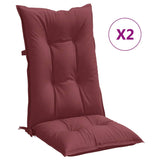 Vidaxx coussins de chaise 2 pcs dossier haut 120x50x7 cm tissu mélangé vin rouge