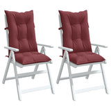 Vidaxx coussins de chaise 2 pcs dossier haut 120x50x7 cm tissu mélangé vin rouge