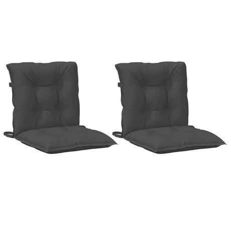 Vidaxx coussins de chaise 2 pcs dossier bas 100x50x7 cm tissu mélangé anthracite