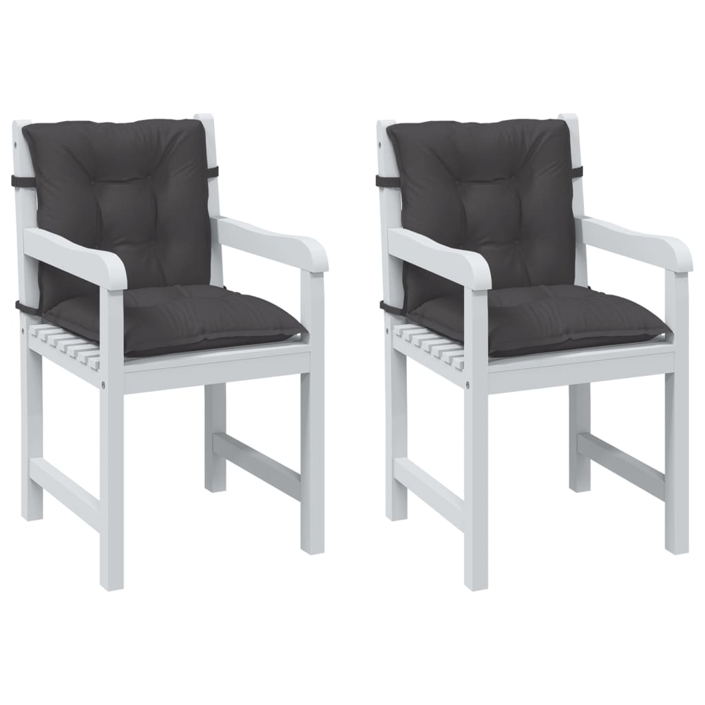 Vidaxx coussins de chaise 2 pcs dossier bas 100x50x7 cm tissu mélangé anthracite