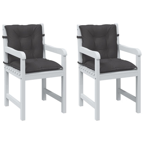 Vidaxx coussins de chaise 2 pcs dossier bas 100x50x7 cm tissu mélangé anthracite