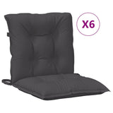 Vidaxx coussins de chaise 6 pcs dossier bas 100x50x7 cm tissu mélangé anthracite
