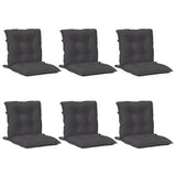 Vidaxx coussins de chaise 6 pcs dossier bas 100x50x7 cm tissu mélangé anthracite