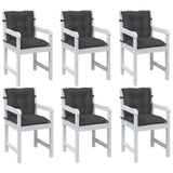 Vidaxx coussins de chaise 6 pcs dossier bas 100x50x7 cm tissu mélangé anthracite