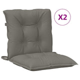 VidaXL coussins de chaise 2 pcs dossier bas 100x50x7 cm tissu gris foncé