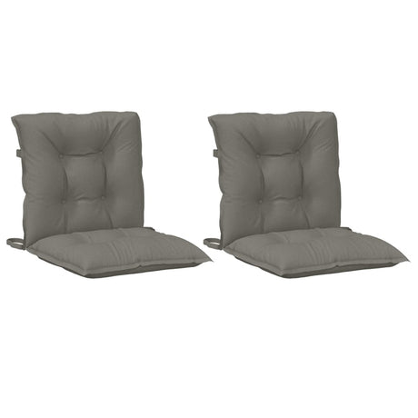 VidaXL coussins de chaise 2 pcs dossier bas 100x50x7 cm tissu gris foncé