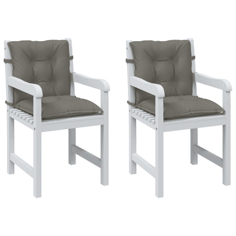 VidaXL coussins de chaise 2 pcs dossier bas 100x50x7 cm tissu gris foncé