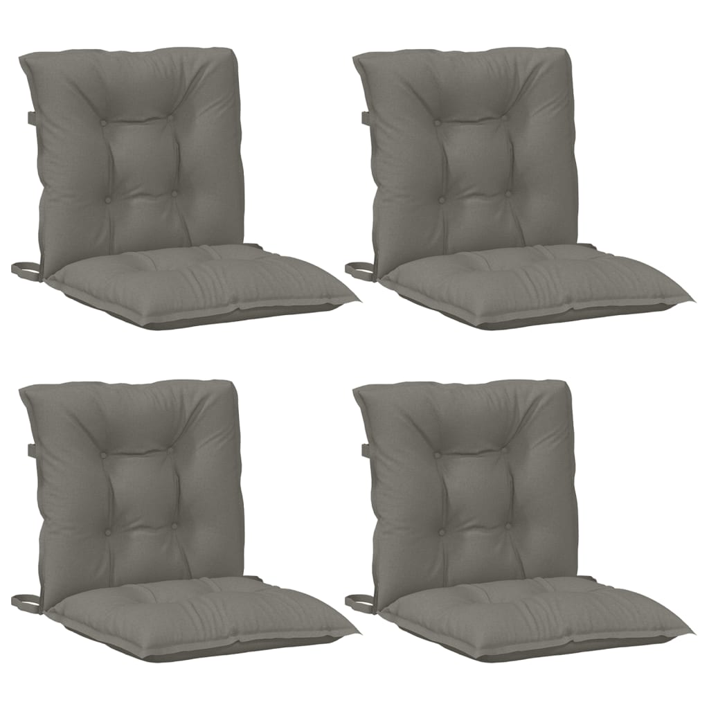 VidaXL coussins de chaise 4 pcs dossier bas 100x50x7 cm tissu gris foncé