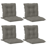 VidaXL coussins de chaise 4 pcs dossier bas 100x50x7 cm tissu gris foncé