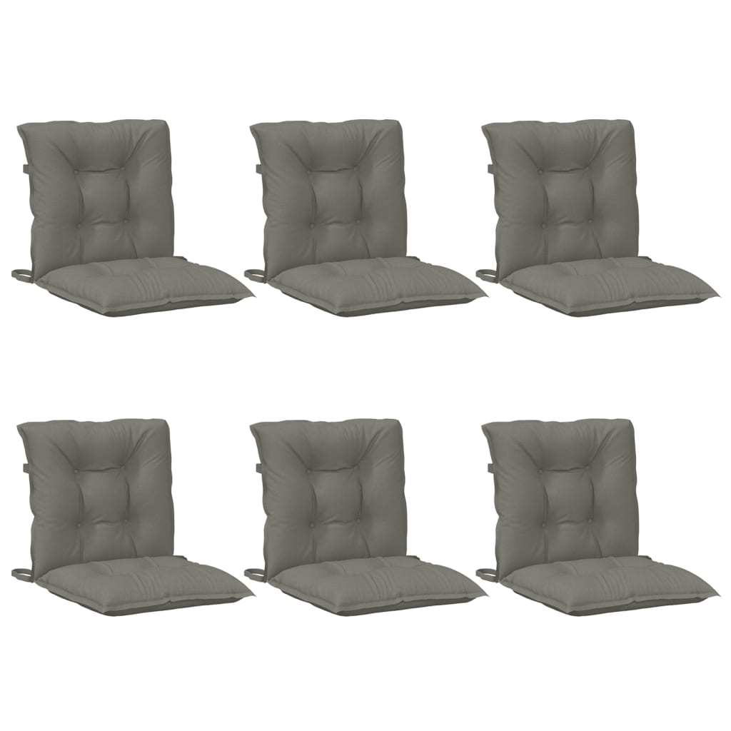 Vidaxx coussins de chaise 6 pcs dossier bas 100x50x7 cm tissu gris foncé