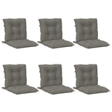 Vidaxx coussins de chaise 6 pcs dossier bas 100x50x7 cm tissu gris foncé