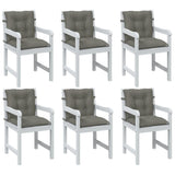 Vidaxx coussins de chaise 6 pcs dossier bas 100x50x7 cm tissu gris foncé