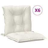 VidaXL coussins de chaise 6 pcs dossier bas 100x50x7 cm tissu mélangé crème