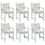 VidaXL coussins de chaise 6 pcs dossier bas 100x50x7 cm tissu mélangé crème