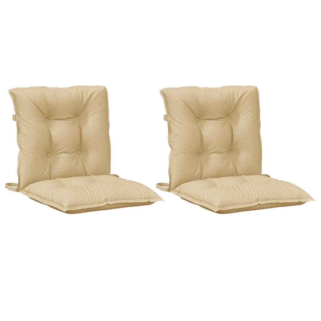 Vidaxx coussins de chaise 2 pcs dossier bas 100x50x7 cm tissu mélangé beige