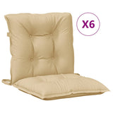 Vidaxx coussins de chaise 6 pcs dossier bas 100x50x7 cm tissu mélangé beige