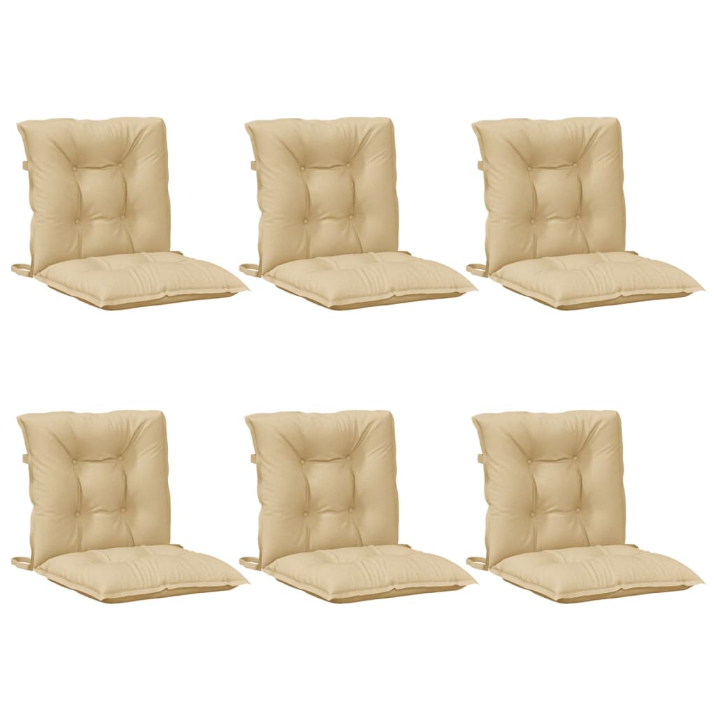 Vidaxx coussins de chaise 6 pcs dossier bas 100x50x7 cm tissu mélangé beige