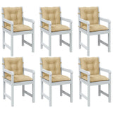 Vidaxx coussins de chaise 6 pcs dossier bas 100x50x7 cm tissu mélangé beige