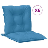 Vidaxx coussins de chaise 6 pcs dossier bas 100x50x7 cm tissu mélangé bleu