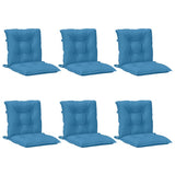 Vidaxx coussins de chaise 6 pcs dossier bas 100x50x7 cm tissu mélangé bleu