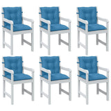 Vidaxx coussins de chaise 6 pcs dossier bas 100x50x7 cm tissu mélangé bleu
