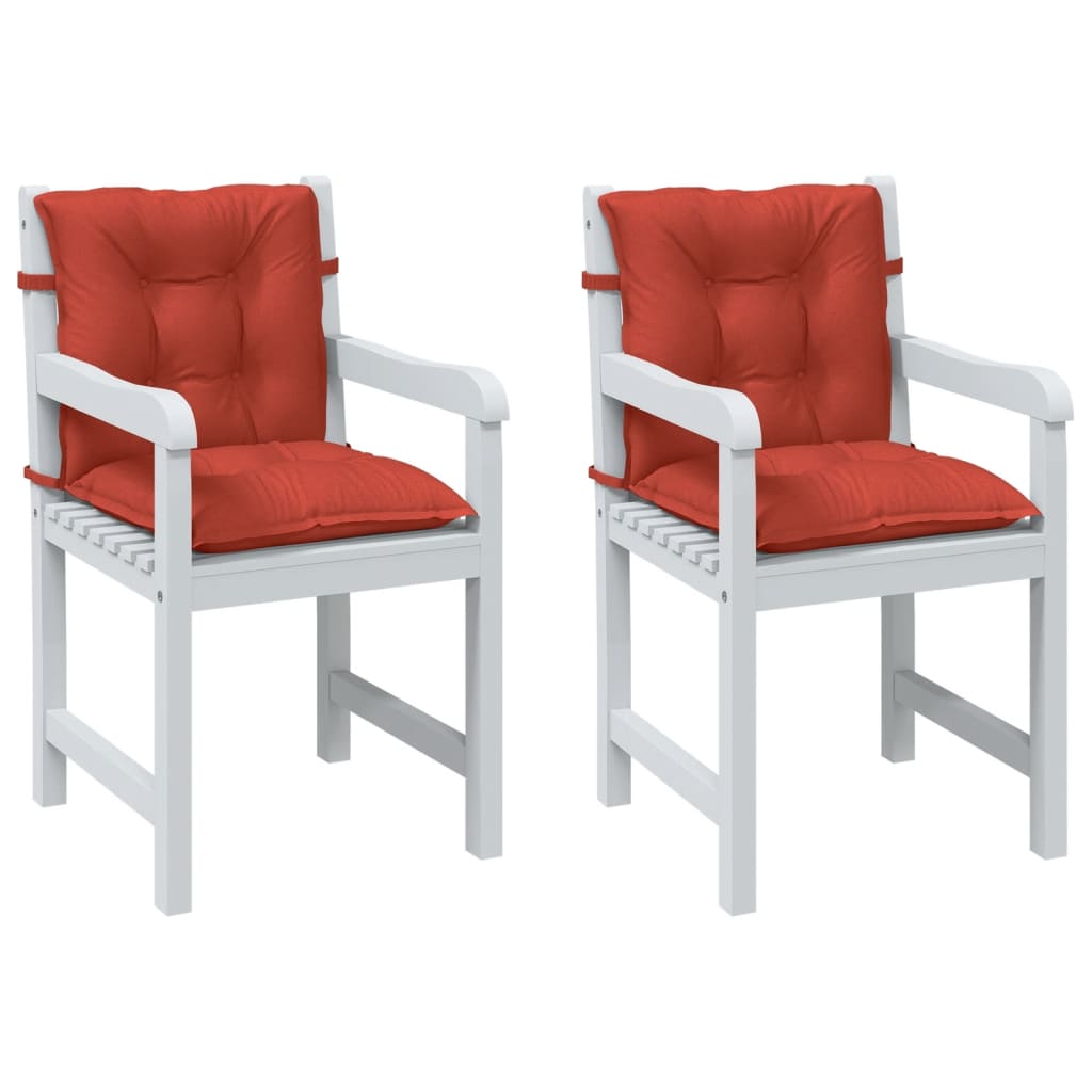 Vidaxx coussins de chaise 2 pcs dossier bas 100x50x7 cm tissu mélangé rouge