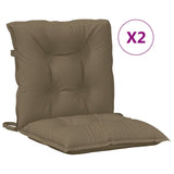 Vidaxl stolputer 2 stk lav rygg 100x50x7 cm stoff blandet taupe